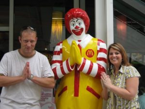 Tim and Jess at McDonalds in Thailand